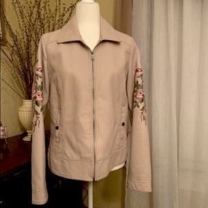 Odyn Embroidered Pleather Jacket